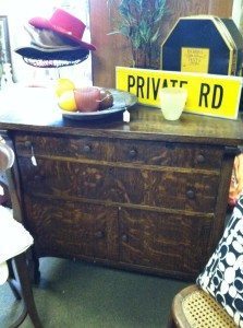 This antique dresser was the most expensive item I saw that would work. It was just $140 and it was the perfect height!