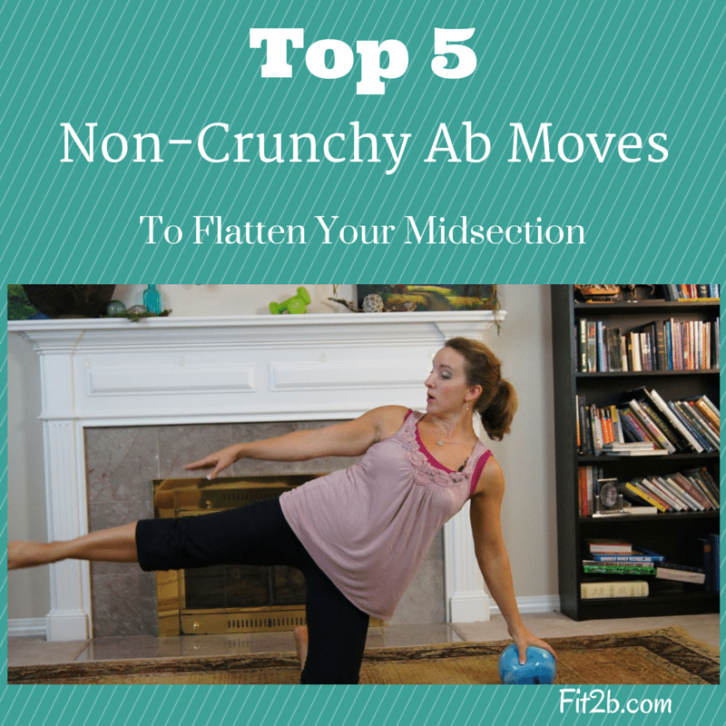 Top 5 Non-Crunchy Ab Moves from Fit2b.com. Here are my top five suggestions for simple, safe movements that will strengthen and flatten your midsection while allowing your connective tissue to heal and come back together! You’ll also find a FREE VIDEO at the end of this post that shows why and how you should avoid certain motions that might make your middle worse. But really quick, check out these non-crunch-no-sit-ups-involved abdominal activities... #core #corestregthening #diastasisrectirecovery #mummytummy #fitmom #plank #fit2b #homefitness #diastasisrecti