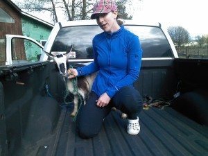 Me and Persy in the back of a good samaritan's truck. 