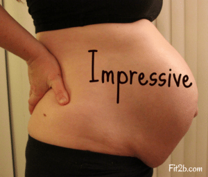 Belly Love: The members of Fit2B Studio - a site that specializes in routines for diastasis recti - write words of hope and affirmation on their tummies to show the world that beauty can still be found in brokenness
