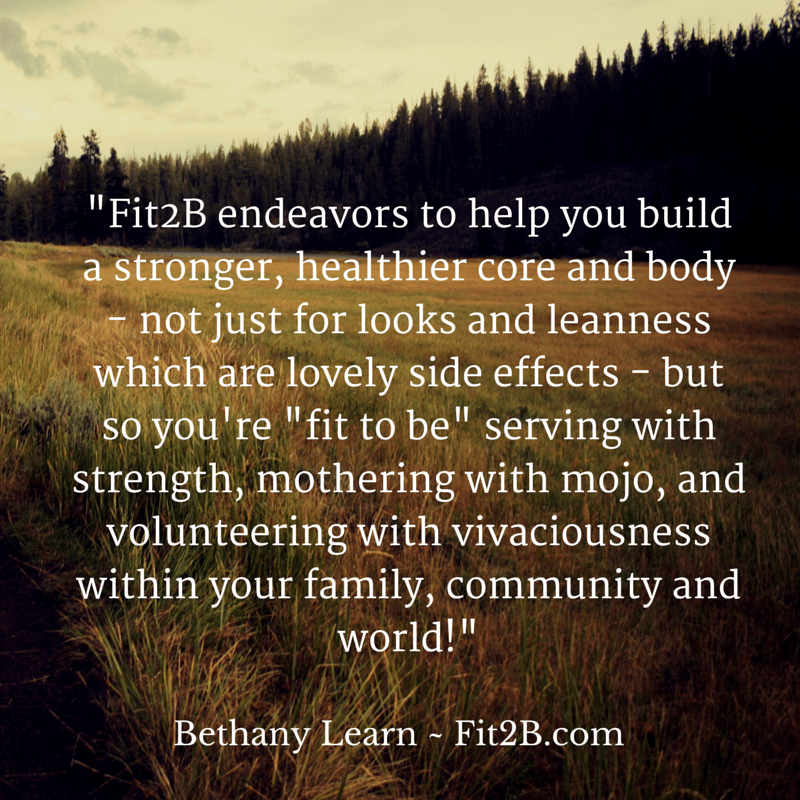 Fit2B endeavors to help you build a stronger, healthier core and body.