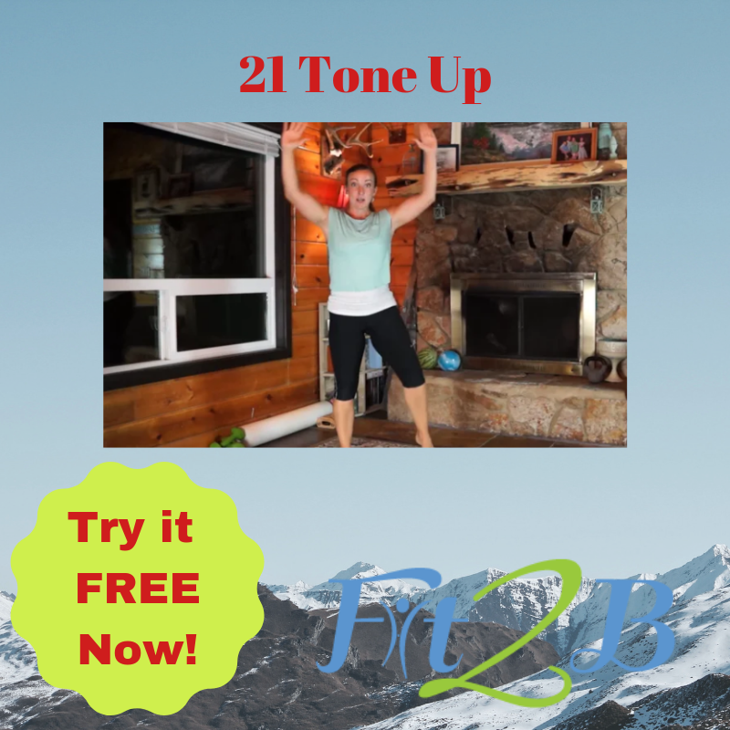 This FREE Fit2B workout combines 21 different arm motions layered over a repeating set of 7 different leg motions for a combined total of 21 minutes of constant heart-raising movement that will get your whole body going! #diastasis #diastasisrecti #cardio #homeworkouts #workoutathome #homegym