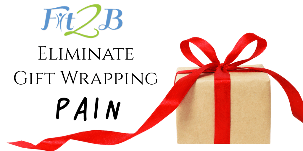 Eliminate Gift Wrapping Pain - Fit2B.com - Wrapping gifts during the holidays gets you down on the floor, but creative gift wrapping techniques can help you avoid soreness and get a short workout in with stretching if you click through to follow these tips! - #clicktoread #clicktolearn #fit #fitmama #fitmom #health #healthy #core #corestrengthening #fitness #alignment #posture #diastasisrectirecovery #christmas #giftwrapping #wrappinghacks #christmasshopping #shopping #christmasgifts #shopaholic