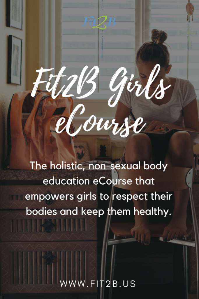 Fit2B Girls eCourse - the holistic, non-sexual body education eCourse that empowers girls to respect their bodies and keep them healthy. #homefitness #diastasisrecti #fit2b #fit2bgirls #girls #pubertydoneright #younggirls #nutrition #alignment #sexeducation #femaleanatomy #fitness #charting #pelvicfloor #pelvicfloorhealth #girlstrong #homeworkout #workoutathome 