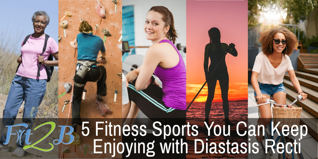5 Fitness Sports You Can Keep Enjoying with Diastasis Recti - Fit2B.com - #fitness #sports #diastasisrectirecovery #mummytummy #fitmom #fitmama #core #corestrengthening #postpartum