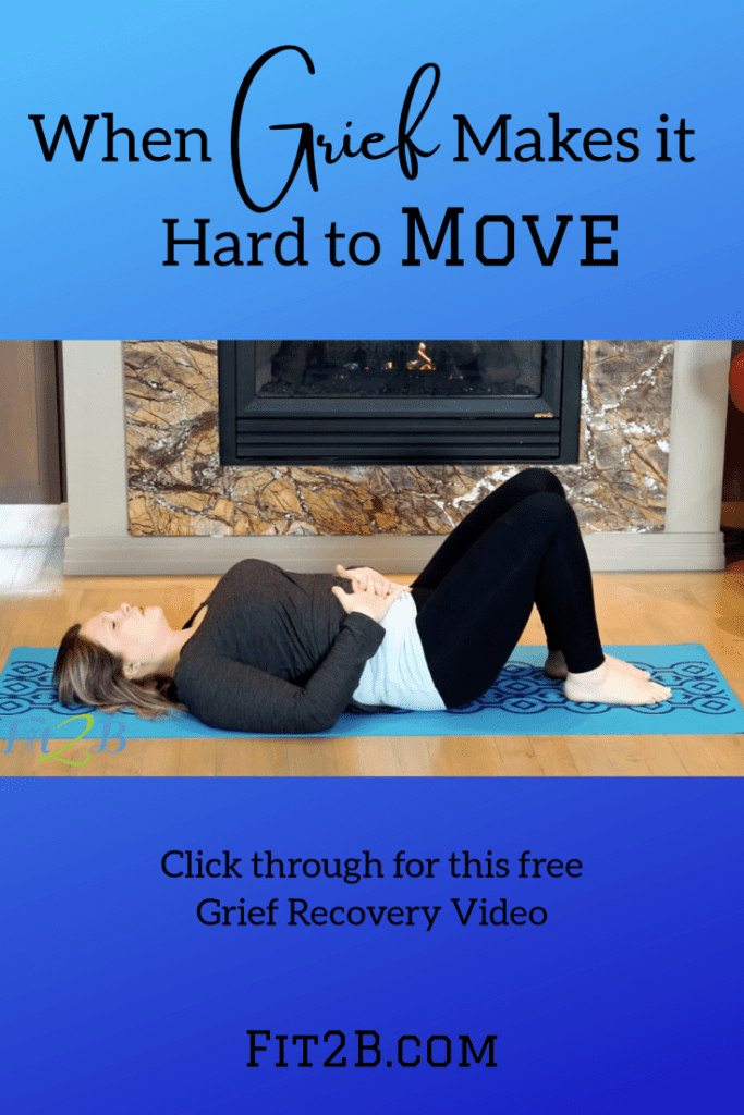 Grief Recovery Routine – E/TS - fit2b.com - When you are dealing with grief, esp over a miscarriage or loss of a young child, you have mom grief. If you struggle to simply move and lose all fitness motivation, this gentle stretching workout aims to help you process emotions as you loosen tension. #grief #griefandloss #grieving #griefjourney #miscarriage #childloss #fitness #fitnessjourney #endo #endometriosis #fertility #postpartum #diastasis #diastasisrecti #fit2b #womensupportingwomen #momlife #homeworkout #homeexercises #motherhood