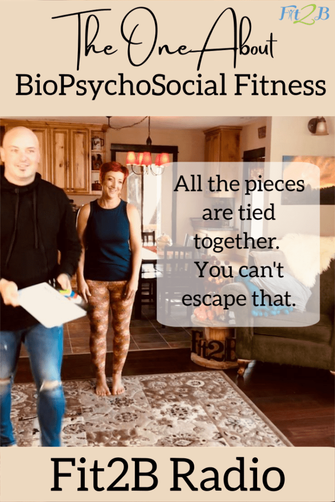 The One About BioPsychoSocial Fitness - Fit2B.com - The biopsychosocial fitness suggests that exercise, mental health, spiritual journey, and sociological perspective all work together. Listen in as we discuss health inspiration for a healthy lifestyle in our podcast for women. #diastasisrecti #diastasis #fit2b #fitnesscoach #athlete #morethananathlete #fitmom #core #coreworkout #fitnessjourney #fitnessmotivation #bodypositive #strongnotskinny #homefitness #homeworkouts_4u #healthylifestyle #letthembelittle #honestmommin #momboss #motherhood