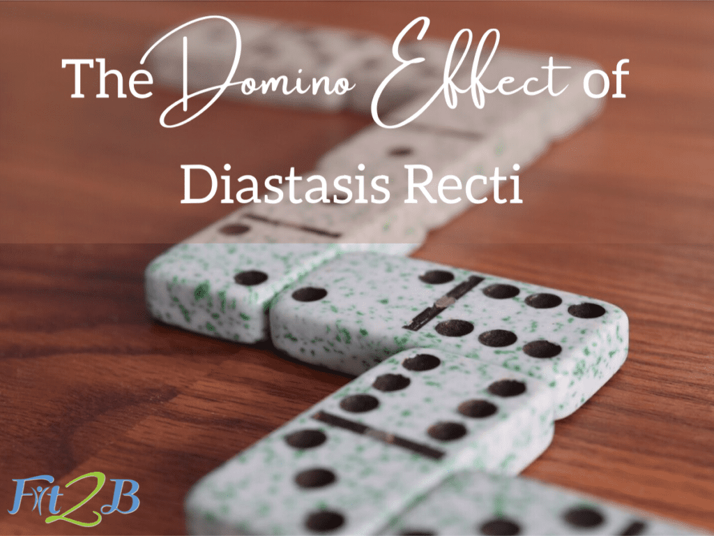 The Domino Effect of Diastasis Recti - Fit2B.com -Mama, tired of doing postpartum exercises & core workouts that lead to lower back pain? You might be a victim of the domino effect of core dysfunction like diastasis recti. Symptoms include ab gap, indigestion, poor posture. Watch & we can help you repair your health. #fit2b #diastasis #diastasisrecti #postpartum #homefitness #lowerbackpain #coredysfunction #coreworkout #postpartumbelly #postpartumexercises #diet #exercise #indigestion #poorposture #abgap #hope #health #healthy #healthylifestyle