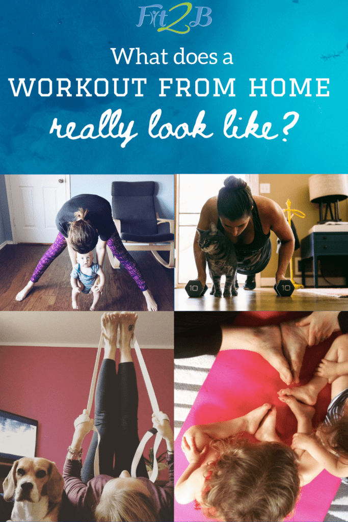 Where Do You Workout? Real Life Home Fitness Photos That Will Inspire You! - Fit2B.com - Fit2B knows busy moms are suddenly stuck in quarantine having to work from home and wondering, “Where I can find help to workout from home? What should a home workout look like? Are there ways to fit exercise in my schedule even if I homeschool?” Fit2B has experience as a trusted online workout resource for ten years helping women worldwide get the exercise they need while keeping their core safe from abdominal trauma like diastasis recti. #workoutfromhome #diastasisrecti #fit2b #quarantine