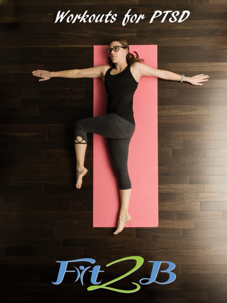 Workouts for PTSD, lady on yoga mat