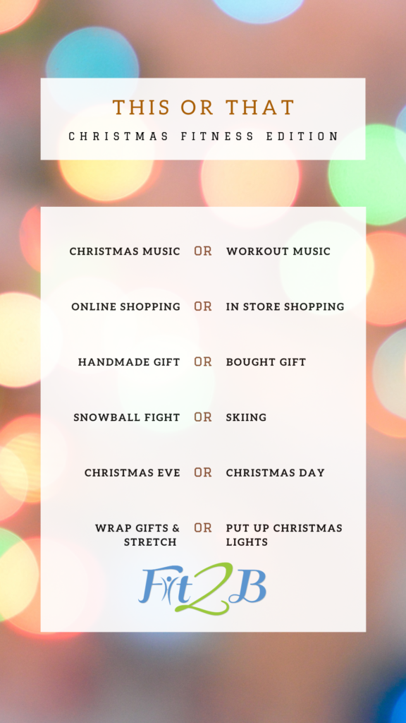 Instagram Story Shareable: This or That Christmas Fitness Edition