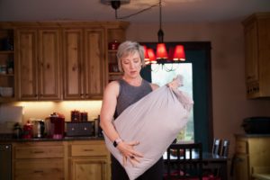 Learn how to make your own firm bolster pillow for restorative yoga poses and propping other exercises with Beth on fit2b.com