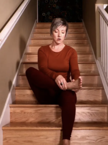 Use your stairs to exercise with these stretches that offer a gentle workout for your whole body from top to bottom