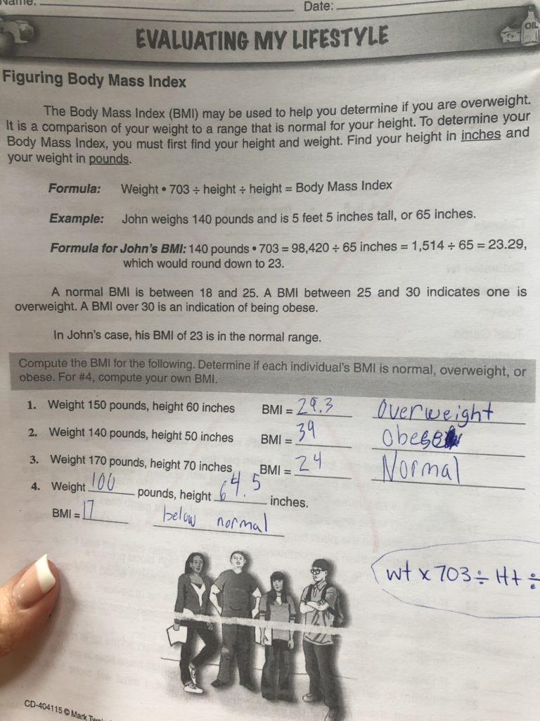 3 Reasons I hate the BMI {and how it hurts women} and I'm super irritated that my son got this homework assignment