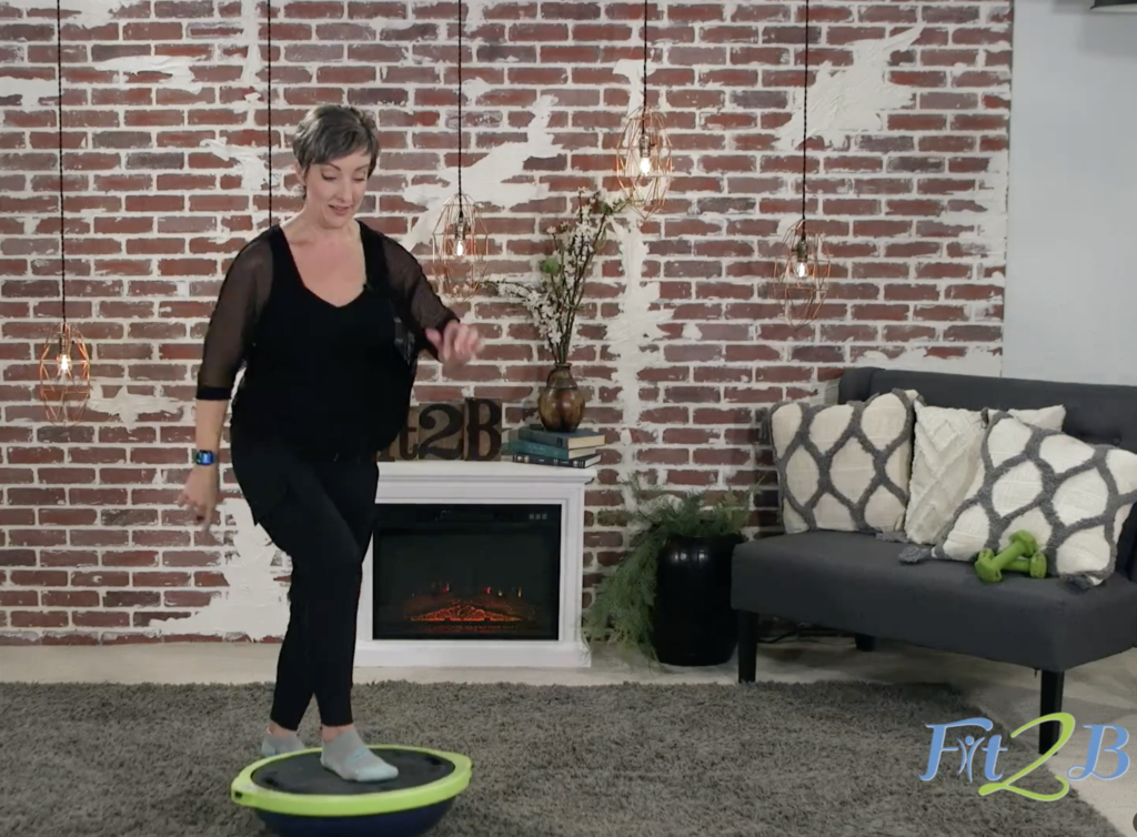 Take your coordination to the next level by adding balance to your step aerobics workout! No bosu? No problem, go ahead and use a regular step or just do the stepping motions on the floor. After our fun choreography, we wrap up this workout with some sculpting work, so grab those weights and let's go!